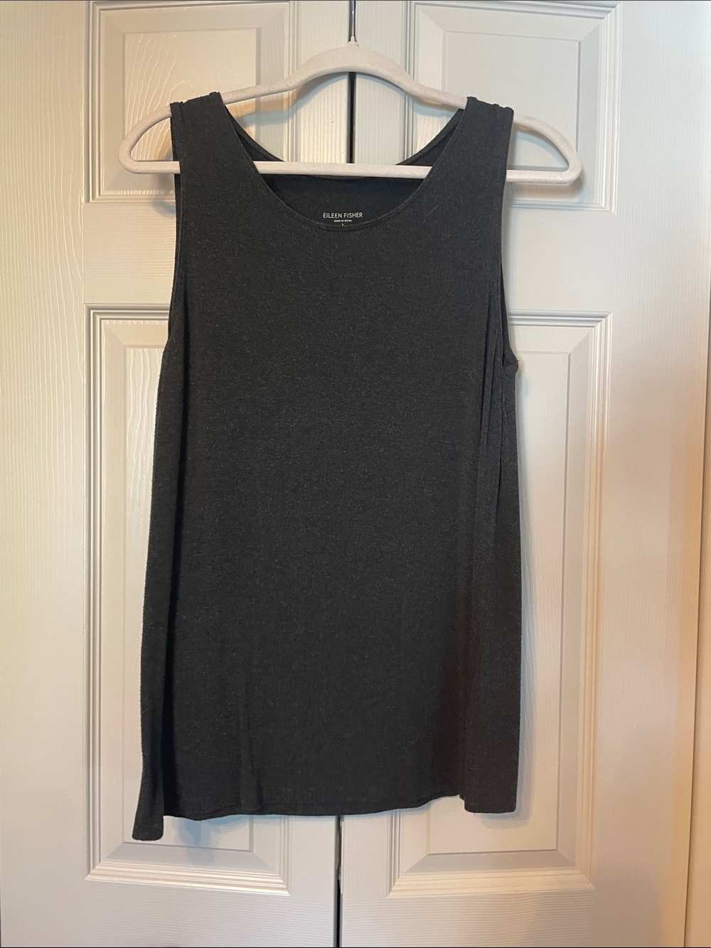 Eileen Fisher Charcoal Gray Sleeveless Knit Tank